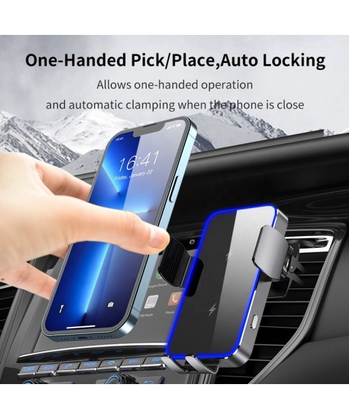 Factory direct sales High Quality double coil Wireless Car Charger Vent Bracket Wireless Charger for mobile phone Factory direct sales High Quality double coil Wireless Car Charger Vent Bracket Wireless Charger for mobile phone