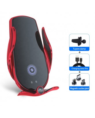 Magnetic Charging Mobile Phone Car Holder 15W Wireless Car Charger Mount Auto-sensing Phone Holder Stand Charger