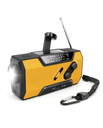 Factory OEM Portable Outdoor Emergency SOS Solar Hand Crank Radio FM AM NOAA with Flashlight Rechargeable 2000mah Power Bank