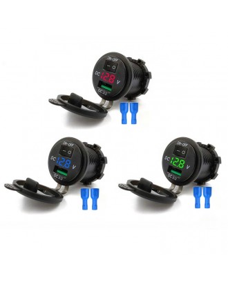 3.1A Double USB Panel Mount 12V 5V 1A 2.1A DS2013 Electric Dual Twin USB Car Charger For Mobile Phone