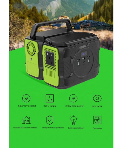 Portable Solar Power Station 200W AC 100V/240V with Cooling Fan Digital Display LED Light Outdoor Emergency Power Banks Portable Solar Power Station 200W AC 100V/240V with Cooling Fan Digital Display LED Light Outdoor Emergency Power Banks