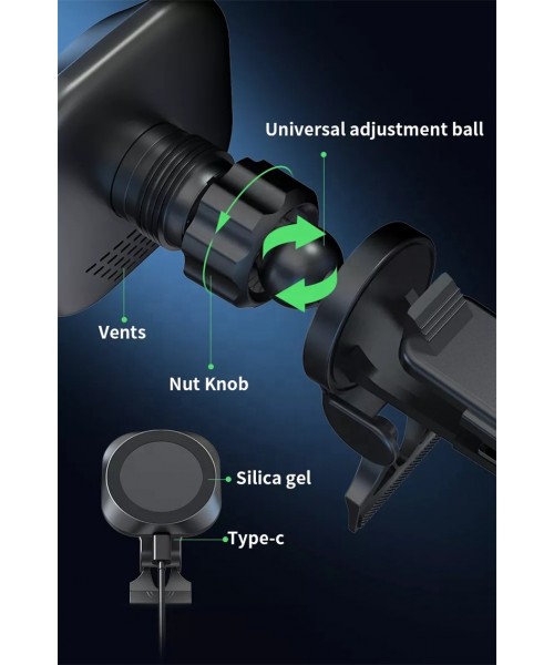 Air Vent Wireless Car Charger Mag-safe 15W Qi Wireless Charging for iPhone Car Mount Magnetic Holder Wireless Charger Air Vent Wireless Car Charger Mag-safe 15W Qi Wireless Charging for iPhone Car Mount Magnetic Holder Wireless Charger