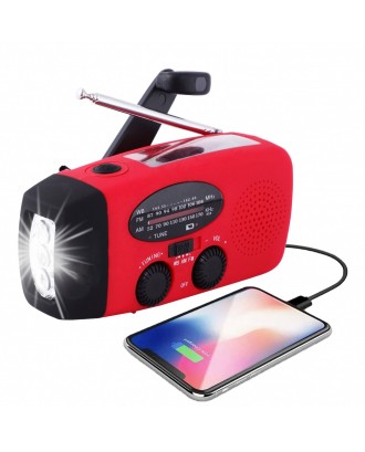 Emergency Radio Hand Crank Solar Charge Am Fm Radio with Light Rechargeable Battery 2000mAh For Power Charge