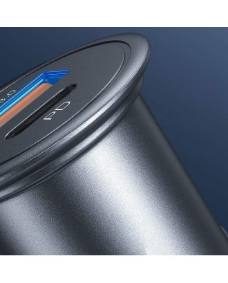 OEM custom dual 2 port metal car charger fast charging 30w mini pd car charger for phone usb c car charger adapter 3.0 quick