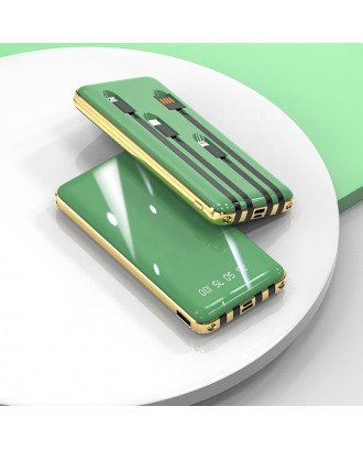 New Design Portable Built-in Cable Power Bank with 4 Lines Built in Cable Powerbank 20000mAh